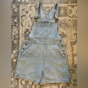 Vintage Light Blue Jean Short Overalls